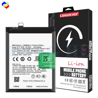 Wiederaufladbare schwarze BLP603 4,35V 3070mAh Mobilfunkbatterie für OPPO R7S R7MS R7ST