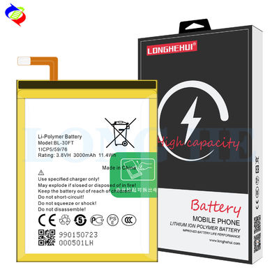 OEM/ODM 3.8V 3000mAh eingebaute Batterie für das Mobiltelefon Tecno Phantom 5 A5 BL-30FT
