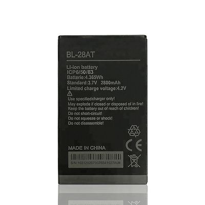 Black BL-28AT 2800mAh Y2 Y3 Mobiltelefonbatterie für Tecno Camon Y3 Plus Batterie
