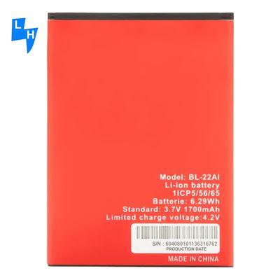 Doppel-IC-Schutz BL-22AI 1700mAh OEM-Lithium-Ionen-Handysbatterie für Itel-Batterien
