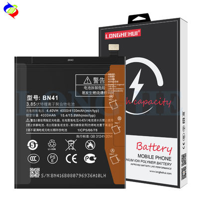 Originalkapazität BN41 4100mAh Ersatzbatterie für Xiaomi Redmi Note 4/4X Global