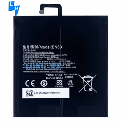 Schwarze 6000mAh Tablet-Batterie für Xiao Mi Pad 4 hohe Kapazität OEM BN60
