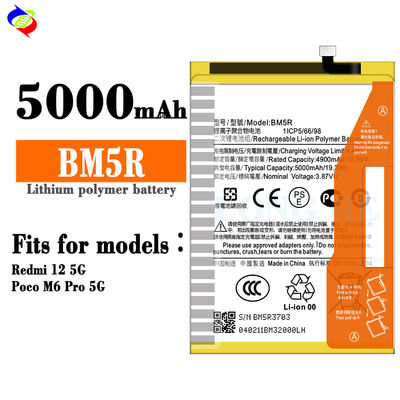 3.87V 5000mAh BM5R Batterie Für Xiaomi Redmi 12 5G Mobiltelefon Wiederaufladbare Batterien