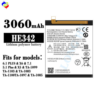 HE342 Lithium-Polymer-Batterie für Mobiltelefon Nokia X6 Langlebig