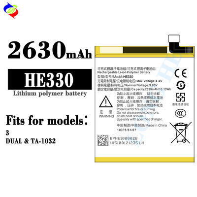 Akku für Mobiltelefone HE330 Wiederaufladbares Li-Ionen-Polymer für Nokia 3 Dual TA-1032 2630mAh