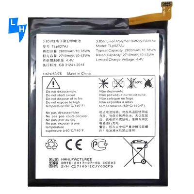 3.85V 2500Mah Wiederaufladbare Batterie Für Alcatel Tlp027Aj Telefon Schwarz Hohe Kapazität