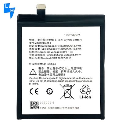 BL258 Original-Telefonbatterie für Lenovo Ersatzbatterien Leistung garantiert