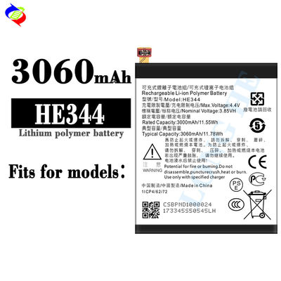 3060mAh HE344 für Nokia-Smartphone Wiederaufladbare Lithium-Polymer-Handybatterie
