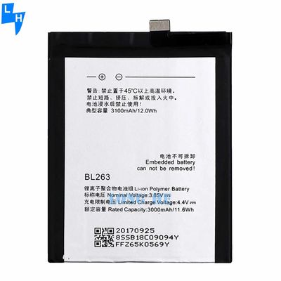 BL263 3,85V 3100mAh wiederaufladbare Batterie für Lenovo ZUK Z2 Pro Leistung garantiert