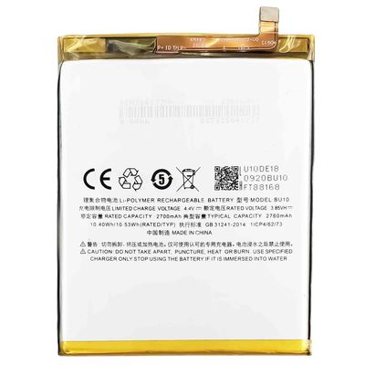 Aktien 2760mAh Mobilfunkbatterie für BU10 Meizu U10 3.85V wiederaufladbare Batterien