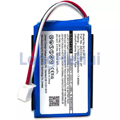 2000mAh wiederaufladbare Ersatzlautsprecherbatterie für JBL-Flip 2 2013 3.7V AEC653055-2P