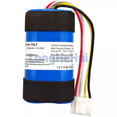 Wiederaufladbare Li-Polymer 1INR 19/66-2 ID1060-B Lautsprecherbatterie für JBL-Flip 5 3.7V 5200mah