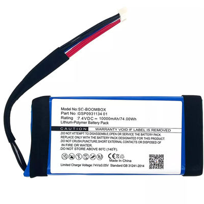 Leistungsstarke Ersatzteil Li-Polymer GSP0931134 01 Lautsprecherbatterie für JBL-BoomBox 7.4V 10000mAh